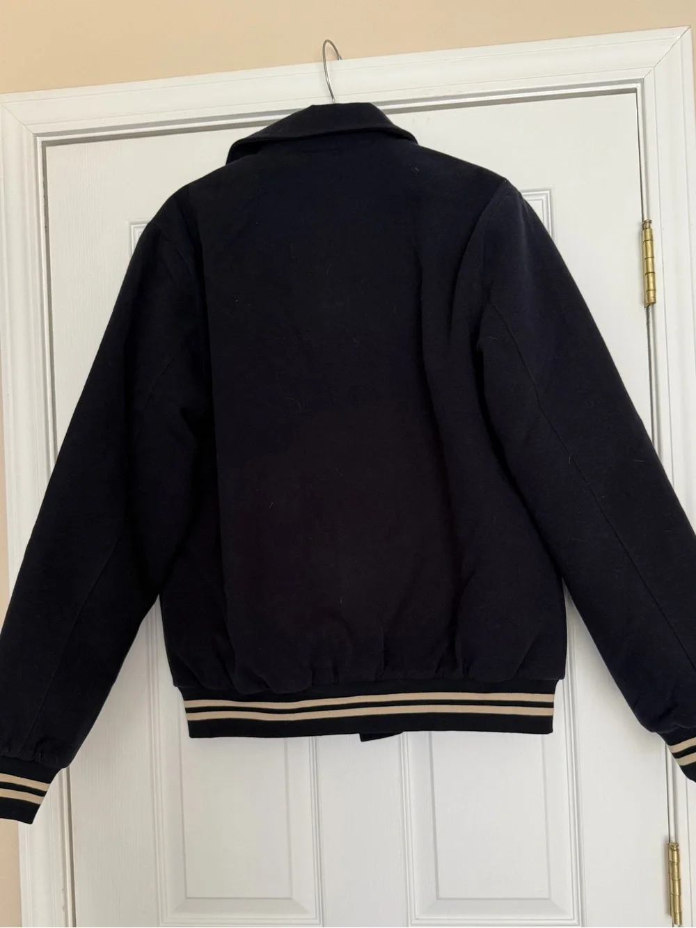The Normal Brand Navy Bomber-Style Varsity Jacket